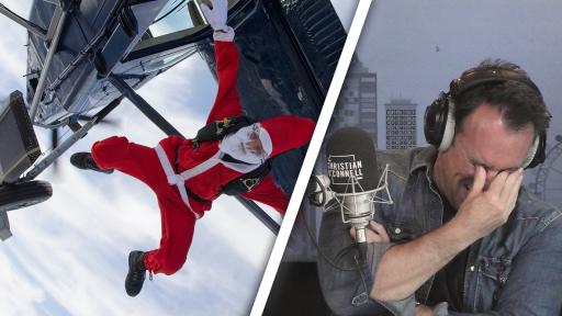 It Came From Above: Skydiving Santa!