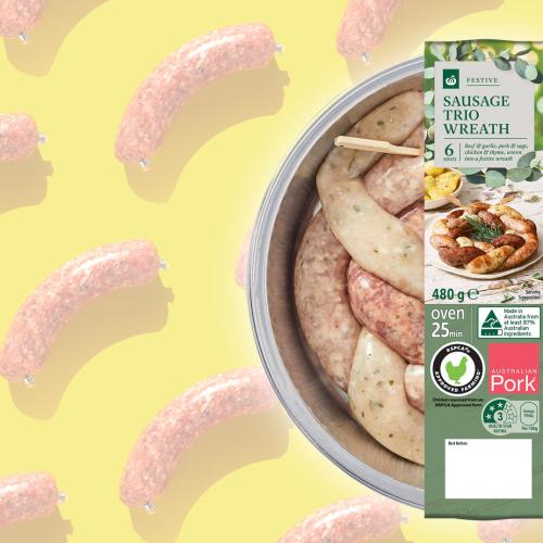 Woolworths Have Just Released A Festive Beef, Pork & Chicken Sausage Wreath!